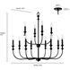 Savanne 12 Light 33.9 inch Vintage Brass Chandelier Ceiling Light